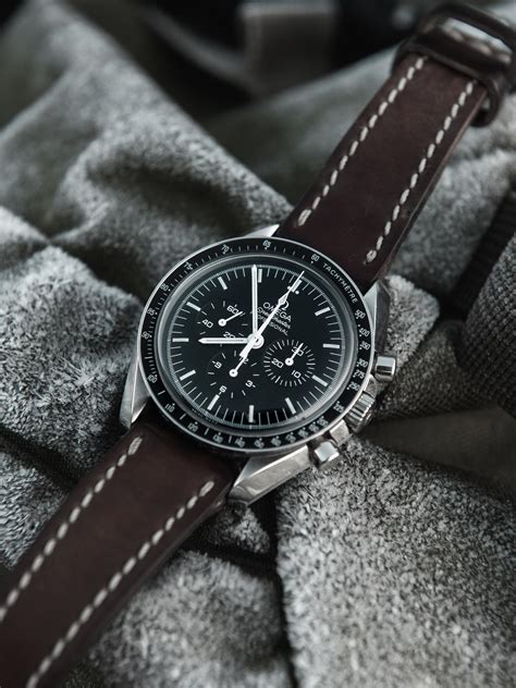 omega speedmaster leather strap replica|omega speedmaster professional leather strap.